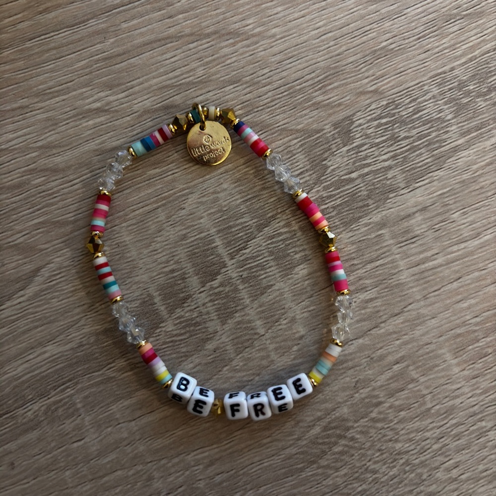 Be Free Multicolor Seed Bead Bracelet with Gold Accent